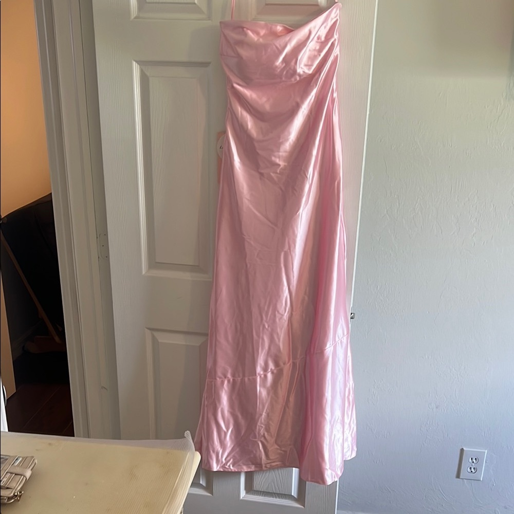 Elegant Pink Strapless Dress